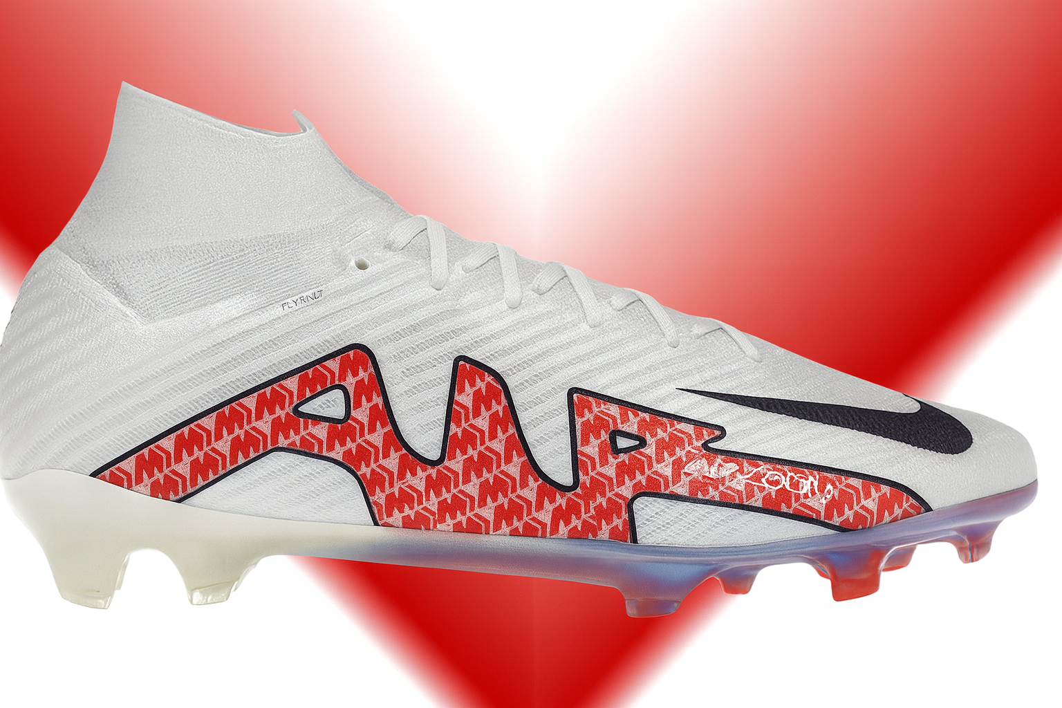 Nike Zoom Mercurial Superfly 9 Elite FG Blanco Carmesí Brillante